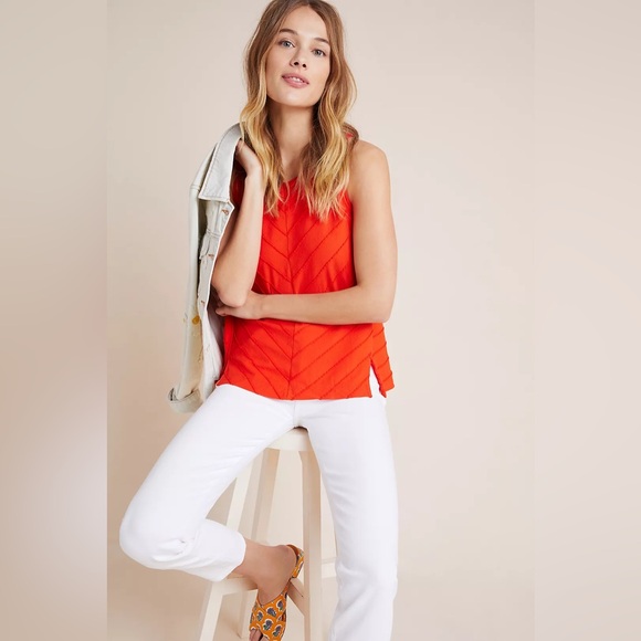 Anthropologie Maura Tank Orange - Size M Medium - Picture 2 of 11